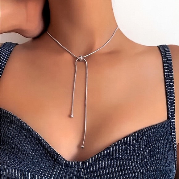 🔵𝟲𝟱%𝗢𝗙𝗙 𝗯𝘂𝗻𝗱𝗹𝗲𝘀 𝟯+🔵 NEW Lariat Adjustable Stainless Steel Necklace - Picture 6 of 12